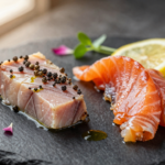 Duo Delicado: Atum Curado com Especiarias e Salmão Defumado Premium