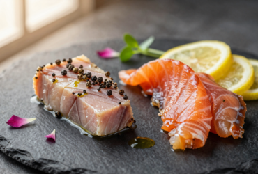 Duo Delicado: Atum Curado com Especiarias e Salmão Defumado Premium 3 Duo Delicado: Atum Curado com Especiarias e Salmão Defumado Premium