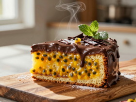 Bolo de Maracujá com Chocolate Cremoso: Uma Explosão de Sabores que Derrete na Boca