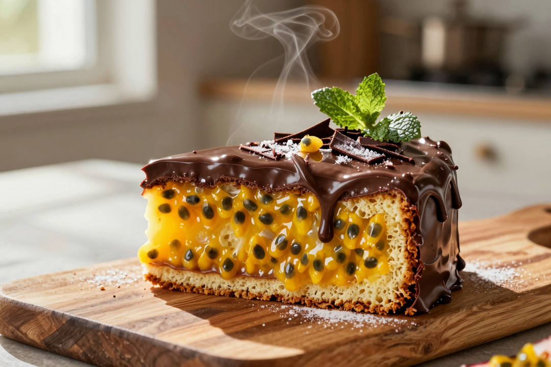 Bolo de Maracujá com Chocolate Cremoso: Uma Explosão de Sabores que Derrete na Boca