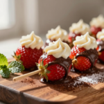 Espeto da Felicidade: Morangos Frescos, Creme de Ninho e Chocolate