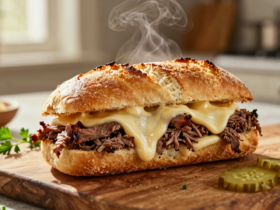 Lanche de Tiras de Carne e Queijo Cremoso: Sabor e Tradição 18 Lanche de Tiras de Carne e Queijo Cremoso: Sabor e Tradição