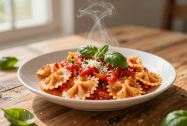 Massa Farfalle ao Molho de Tomate Fresco e Manjericão: Receita Clássica Italiana