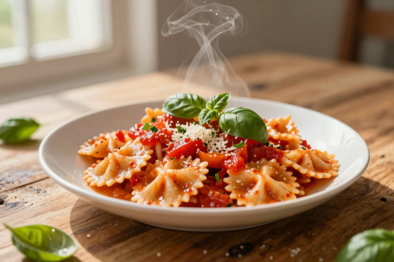 Massa Farfalle ao Molho de Tomate Fresco e Manjericão: Receita Clássica Italiana