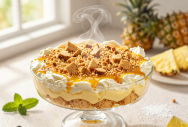 Pavê de Abacaxi Cremoso com Biscoito Maizena: A Sobremesa Perfeita para Festas