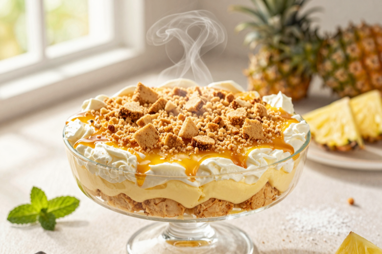 Pavê de Abacaxi Cremoso com Biscoito Maizena: A Sobremesa Perfeita para Festas