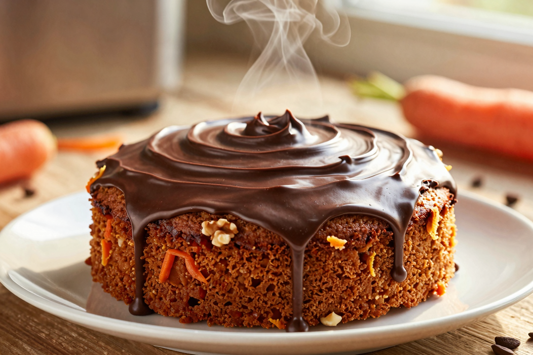 Bolo de Cenoura na Air Fryer com Cobertura de Chocolate Cremosa