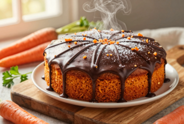 Bolo de Cenoura Rápido e Fofinho na Airfryer com Cobertura de Chocolate