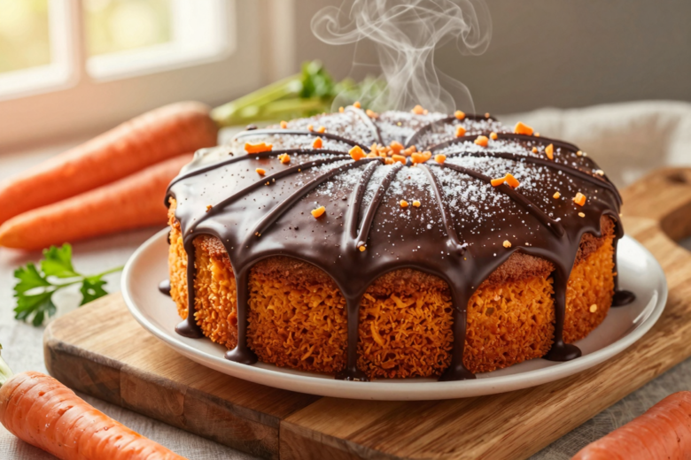 Bolo de Cenoura Rápido e Fofinho na Airfryer com Cobertura de Chocolate 1 Bolo de Cenoura Rápido e Fofinho na Airfryer com Cobertura de Chocolate