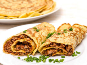 Panqueca com carne moída