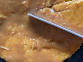 Bolo de coco com doce de leite no microondas
