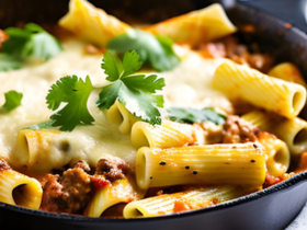 Aprenda a preparar um delicioso rigatoni ao forno. Digno de restaurante