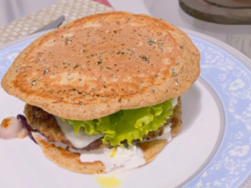 Pão de Hambúrguer de Frigideira com Farinha de Aveia 6 Pão de Hambúrguer de Frigideira com Farinha de Aveia