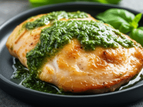 Frango com Molho de Manjericão Cremoso e Aromático 6 Frango com Molho de Manjericão Cremoso e Aromático