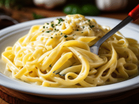 Macarrão Cremoso ao Molho Branco Caseiro 12 Macarrão Cremoso ao Molho Branco Caseiro