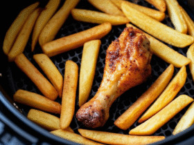 Perninhas de Frango e Batatas Fritas aos Cubos na Airfryer 12 Perninhas de Frango e Batatas Fritas aos Cubos na Airfryer