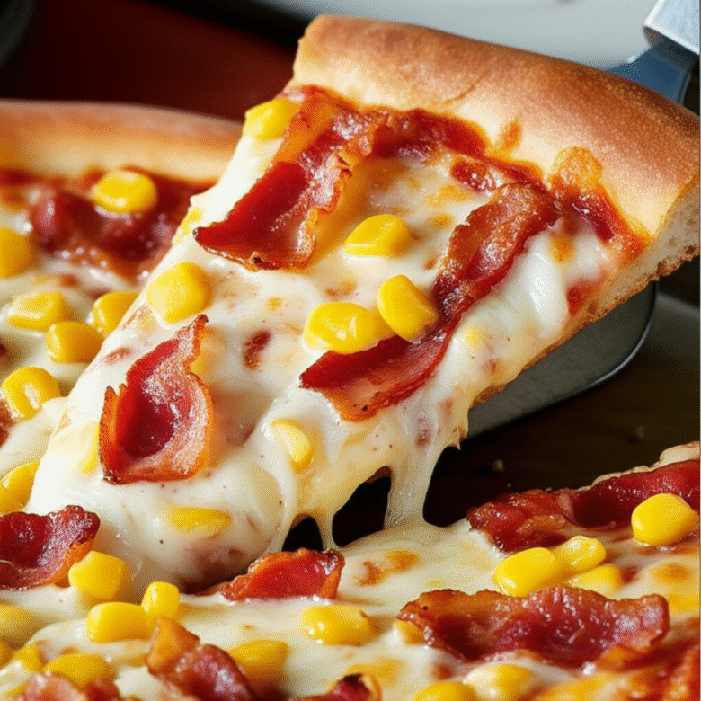 Pizza de Bacon com Milho Cremosa e Crocante 1 Pizza de Bacon com Milho Cremosa e Crocante