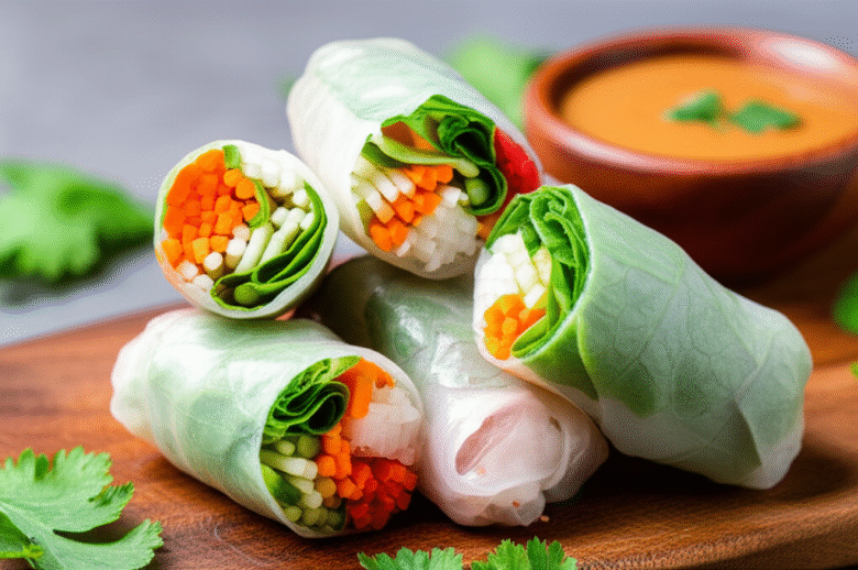 Spring Rolls Frescos e Crocantes: Uma Viagem Culinária Asiática