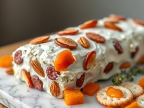 Patê de Cream Cheese com Salaminho, Amêndoas e Damasco