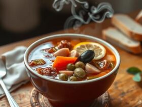 Solyanka: Sopa Russa Clássica de Sabores Defumados e Ácidos