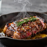 Juicy Skillet Steak with Garlicky-Herb Pan Sauce